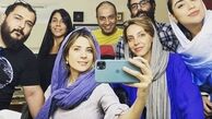 سارا بهرامی به همراه همکارانش در پشت صحنه فیلم جدیدش + عکس