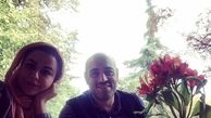 روز گل و بلبل پسر حشمت فردوس با همسرش+عکس