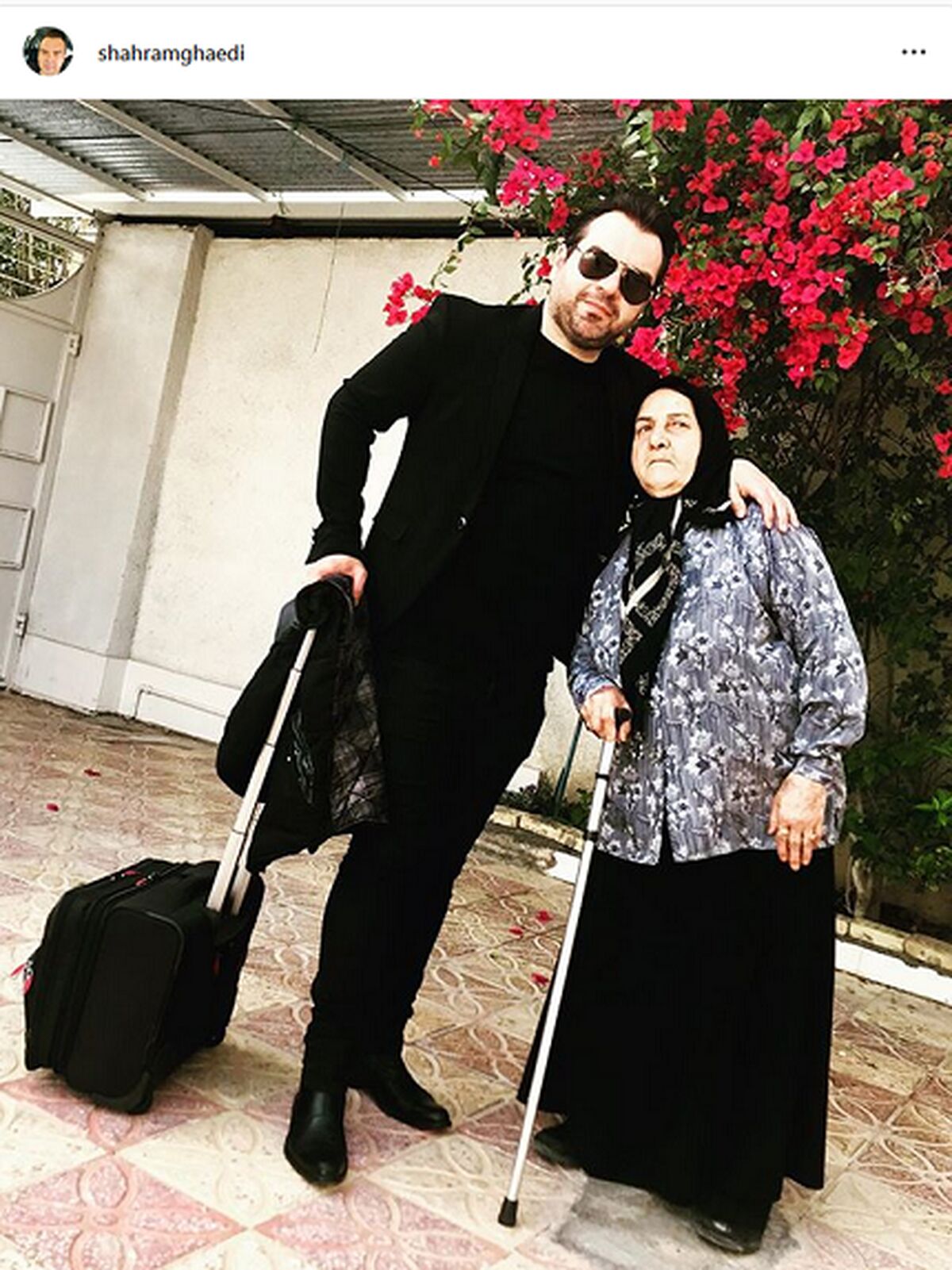 شهرام قائدی و مادرش + عکس