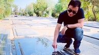 عمو پورنگ بر سر مزار پدرش + عکس