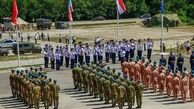 اهتزاز پرچم ایران در محل برگزاری مسابقات نظامی روسیه + عکس
